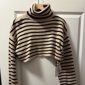 Striped Black and Tan Women's Sweater